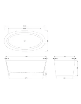APS4832 Freestanding Bath White