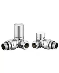 APS49697 Chrome Corner Radiator Valve Pack (Pairs) Chrome