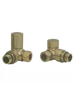 APS49701 Corner Radiator Valve Pack (Pairs) Brushed Brass Brushed Brass