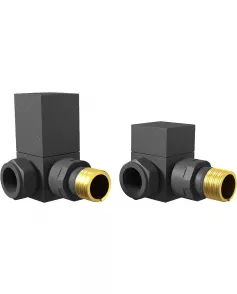 APS49710 Square Anthracite Corner Radiator Valve Pack (Pairs) Anthracite