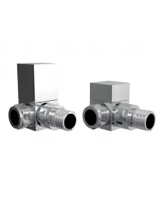 APS49711 Square Chrome Corner Radiator Valve Pack Chrome