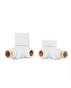 APS49713 Square White Corner Radiator Valve Pack (Pairs) White
