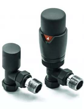 APS49715 Anthracite Angled Thermostatic Radiator Valve Pack (Pairs) Anthracite