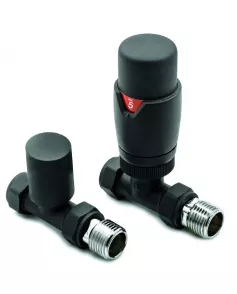 APS49722 Anthracite Straight Thermostatic Radiator Valve Pack (Pairs) Anthracite