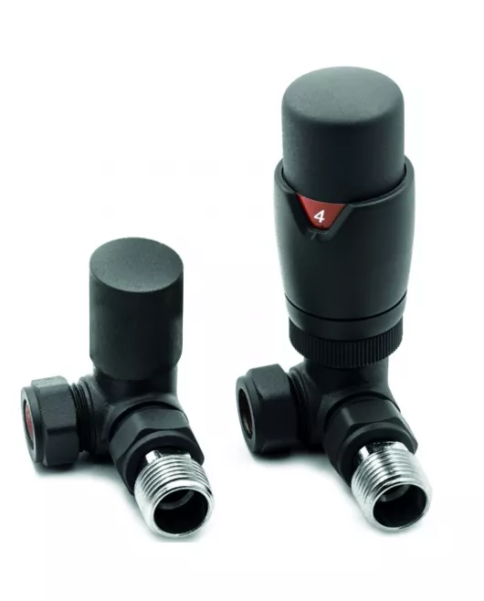 APS49729 Anthracite Corner Thermostatic Radiator Valve Pack (Pairs) Anthracite