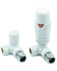APS49732 White Corner Thermostatic Radiator Valve Pack (Pairs) White