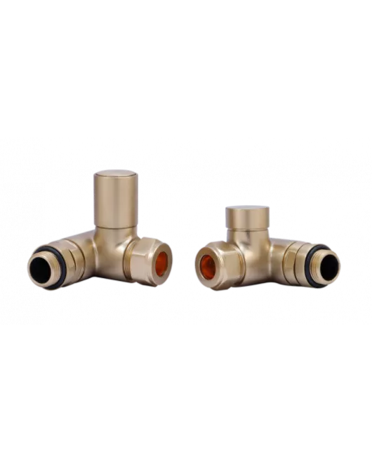 APS49763 Dual Fuel corner valves for elements Brushed brass