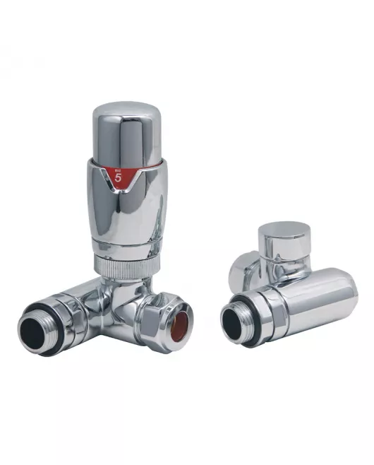 APS49766 TRV set Dual fuel element corner valves Chrome