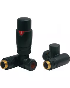 APS49767 TRV set Dual fuel element corner valves Black