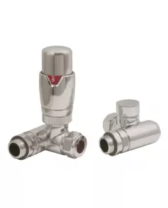 APS49772 TRV set Dual fuel element corner valves Brushed Nickel