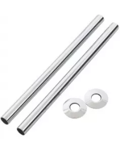 APS49776 Chrome 15mm Pipe and Rosettes chrome