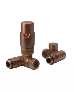 APS49856 TRV set Dual fuel element corner valves Brushed Bronze
