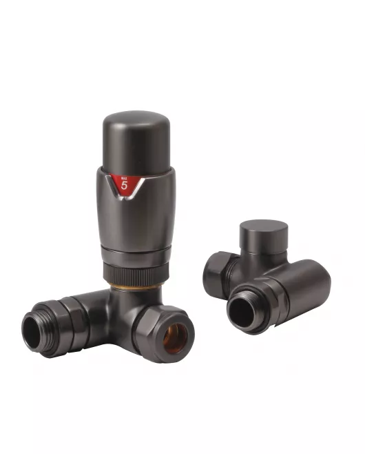 APS49857 TRV set Dual fuel element corner valves Gunmetal