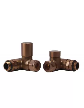 APS49858 Dual Fuel corner valves for elements Brushed Bronze