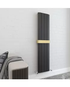 APS49870 Taupo Aluminium Black Radiator 1800x375mm Black
