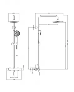 APS51257 Round Thermostatic Bar Valve & Kit Gunmetal
