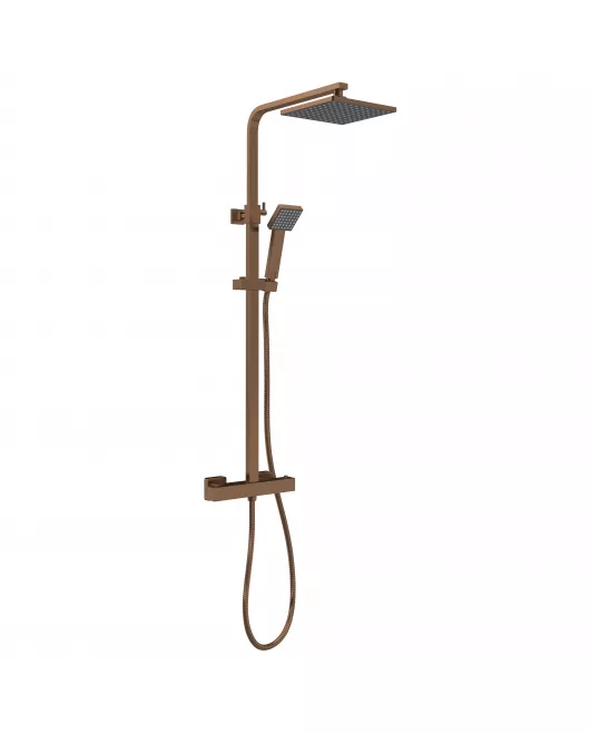 APS51258 Square Thermostatic Bar Valve & Kit Brushed Bronze