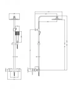 APS51258 Square Thermostatic Bar Valve & Kit Brushed Bronze