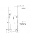 APS51260 Block Square Rigid Riser Shower with Bath Filler Chrome