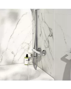 APS51261 Solar Round Rigid Riser Shower With Bath Filler Chrome