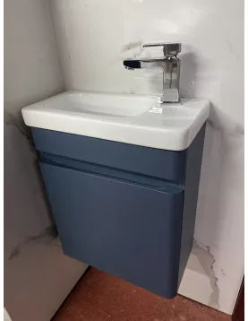 APS51271 RAK-Resort 450 Cloak Room Basin With Ceramic Basin Matt Denim Blue