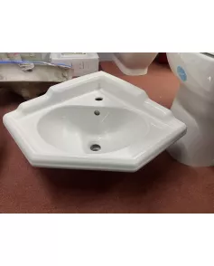 APS51278 Traditional wall hung 1 tap hole basin with upstands White