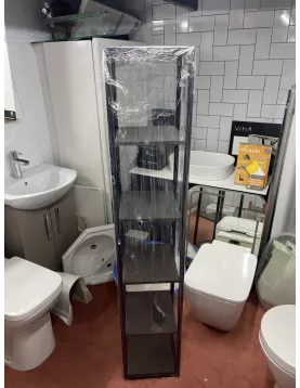 APS51280 Brown and Black Shelf Unit 1600x360x360mm Brown