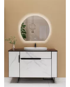 APS51284 Olive LED Mirror 700x800x30mm Silver