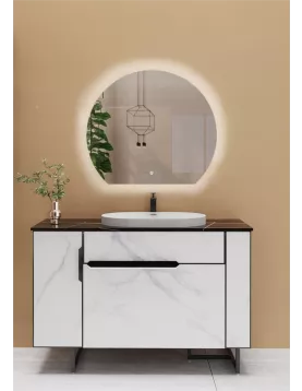 APS51284 Olive LED Mirror 700x800x30mm Silver