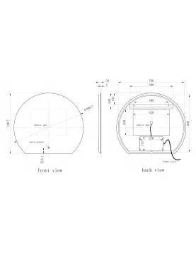 APS51284 Olive LED Mirror 700x800x30mm Silver