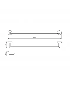 APS51293 Delta Towel Bar Chrome
