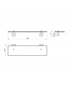 APS51295 Delta Glass Shelf Chrome