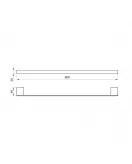 APS51296 Mono Towel Bar 60cm Matt Black