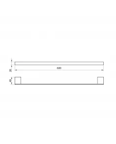 APS51296 Mono Towel Bar 60cm Matt Black