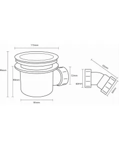 APS51314 Brushed Bronze 90mm Fast Flow Waste Brushed Bronze