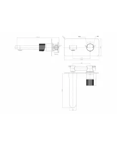 APS51319 KOKO Wall Mounted Mixer Brushed Bronze Brushed Bronze