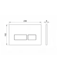 APS51322 Square Brushed Bronze Dual Flush Button Brushed Bronze