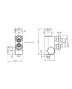 APS51325 Thermostatic Vertical Valve for Douche Brushed Bronze Brushed Bronze