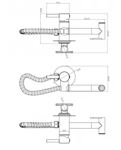 APS51326 Douche Handset, Flexi, Holder and Outlet Elbow Brushed Bronze Brushed Bronze
