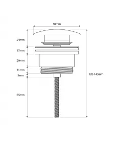 APS51338 Universal Basin Waste, Brushed Bronze Brushed Bronze
