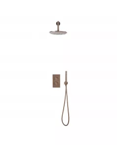 APS51342 Core Brushed Bronze Round Handle, Handset & Mounting Bracket Brushed Bronze