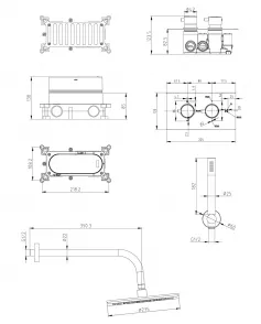 APS51342 Core Brushed Bronze Round Handle, Handset & Mounting Bracket Brushed Bronze