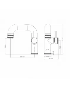 APS51343 Core Side Lever Basin Mono Brushed Bronze Brushed Bronze