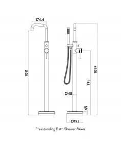 APS51344 Core Freestanding Bath Shower Mixer Brushed Bronze Brushed Bronze