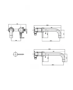 APS51345 Core Wall Mounted Basin Tap Brushed Bronze Brushed Bronze
