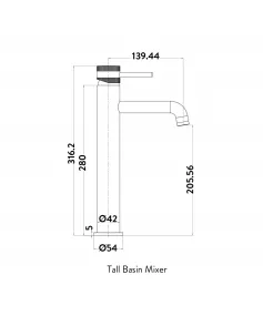 APS51346 Core Tall Mono Basin Mixer Brushed Bronze Brushed Bronze