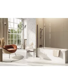 APS51353 Thalia Inward Opening Bath Screen Brushed Bronze