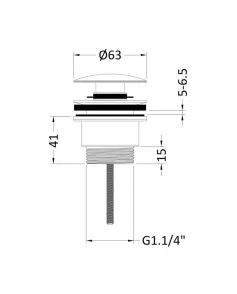APS51358 Universal Push Button Basin Waste Brushed Bronze