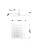 APS51361 Square Fixed Head 200mm Diameter Brushed Bronze