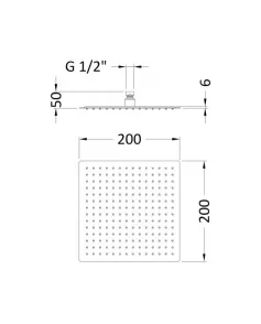 APS51361 Square Fixed Head 200mm Diameter Brushed Bronze